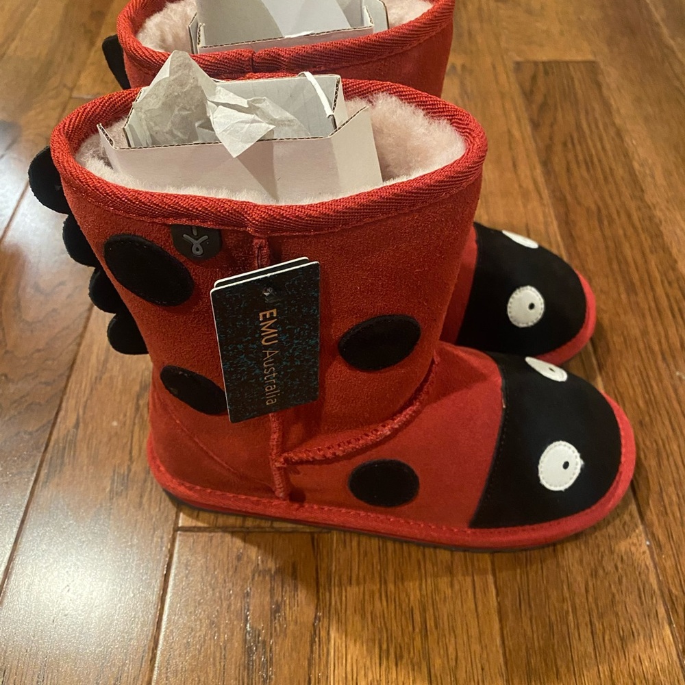 Emu Kids Ladybug Boots